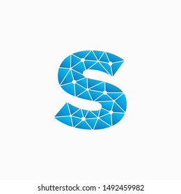 Letter S Logo Design Template. Network Connection Artificial Intelligence Technology. Technology Digital logo with element dot , circuit, line, chip, concept. network icon, connect concept - Vector
