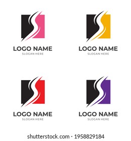 letter S logo design template concept vector with flat colorful style