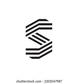 Plantilla de diseño del logotipo de la letra S, Concepto moderno mínimo con símbolo de línea