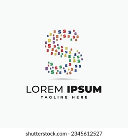 Plantilla de diseño del logotipo de la letra s con el alfabeto coloreado b vector