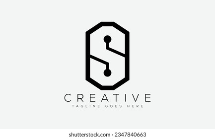 Ilustración vectorial de la plantilla de diseño del logotipo de la letra S.