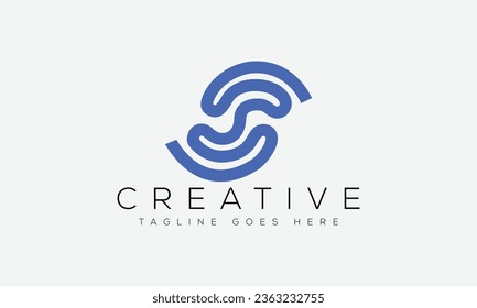 Ilustración vectorial de la plantilla de diseño del logotipo de la letra S.