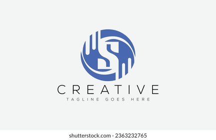 Ilustración vectorial de la plantilla de diseño del logotipo de la letra S.