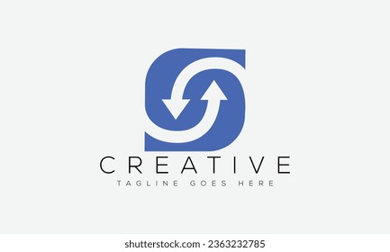 Ilustración vectorial de la plantilla de diseño del logotipo de la letra S.