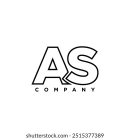 Letter A and S, AS logo design template. Minimal monogram initial based logotype.