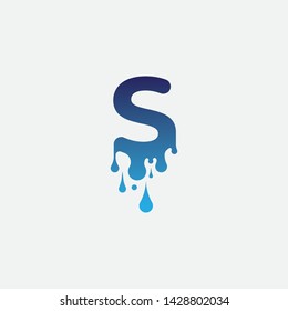 Letter S logo design template.creative letter S with droplet illustration