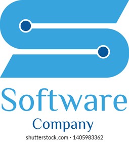 Letter S logo design template,Technology abstract dot vector logo.
