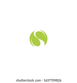 Letter S logo design of tree leaf vector, eco-friendly concept.