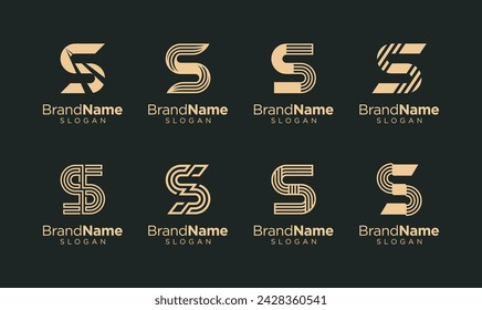 Letter S logo design for various types of businesses and company. colorful, modern, luxury letter S logo set