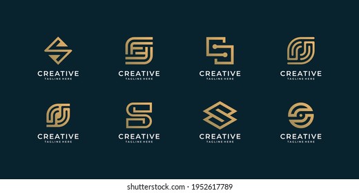 Letter s logo design vector bundle collection for branding company. Logo can be used for icon, brand, identity, line, monogram, inspiration, template, and business company