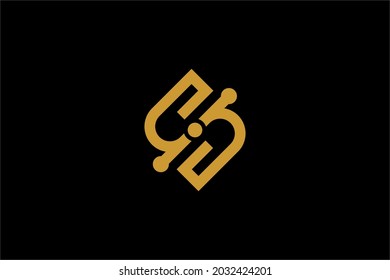 Letter S logo design vector. Blue outline S type abstract symbol. Dot S vector icon.