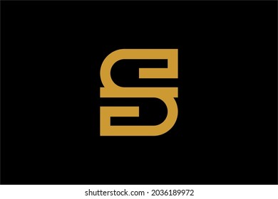Letter S logo design vector. Blue outline S type abstract symbol. Dot S vector icon.