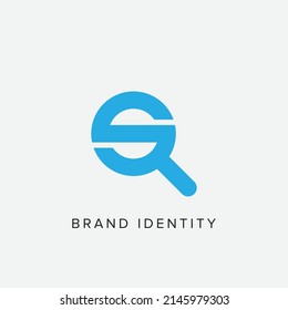 vector de diseño del logotipo de la letra s. diseño de icono de búsqueda