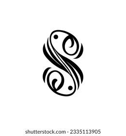 letter S logo design vector template with leaf blade monogram