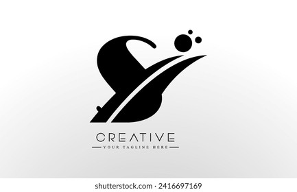 Letter S Logo Design Vector with Curved Swoosh Lines and Creative Look.