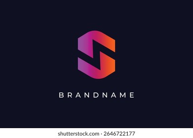 Modelo vetorial de design do logotipo da letra S.