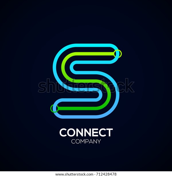 Letter S Logo Design,Circle\
shape, Link, Technology and digital, connection vector\
logotype
