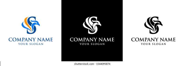 a letter S logo with eagle, business logo, letter logo