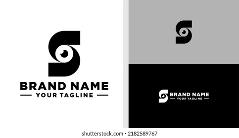 LETTER S LOGO EYE NEGATIVE SPACE EDITABLE