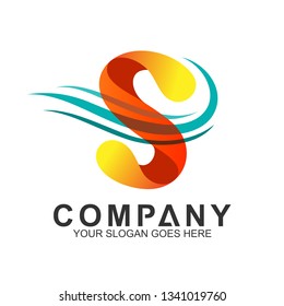 letter S logo with fast motion shape