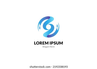letter S logo with fast motion effect