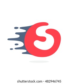 Letter S Logo With Fast Speed Water, Fire, Energy Lines. Vector Elements For Sportswear, T-shirts, Labels Or Posters.