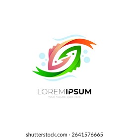 Letter S logo with fish design combination, marine life icons