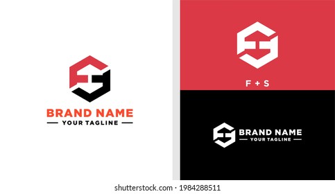 LETTER AND LETTER S LOGO FITNESS HEXAGON BOLD EDITABLE