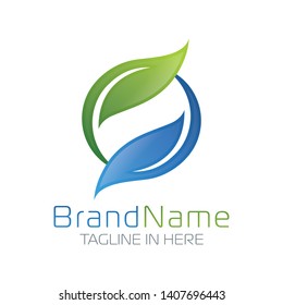 Letter S logo formed circular leaf symbol with minimalist and modern shape