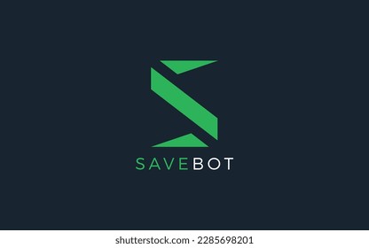 El logotipo de la letra s está formado por una forma sencilla y moderna de color verde	
