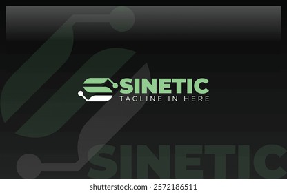 Letter s logo is formed with a simple network symbol