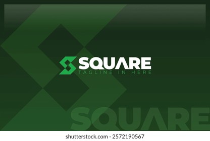 Letter S logo formed with simple square in green color