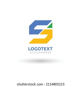 letter S logo, geometric abstract logo