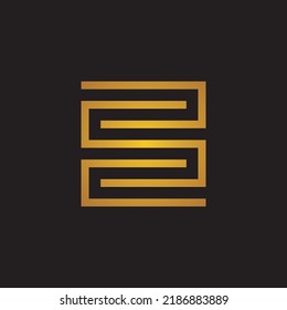 letter s logo with gold