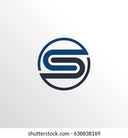 letter s logo icon with circle and clean background