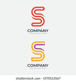 Letter S Logo icon Design with Arrow
