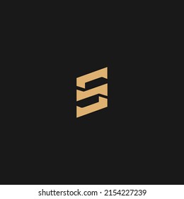 Elemento de plantilla de diseño de icono del logotipo de la letra S. Elegante identidad corporativa. Ilustración vectorial de material aislado en el fondo negro.

