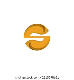 Letter S logo icon design template elements with gold color