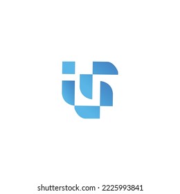 Plantilla de diseño de icono de logotipo de carta I o S vector plano