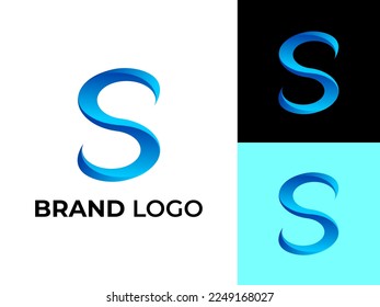 Elementos de la plantilla de diseño de iconos del logotipo de la letra S