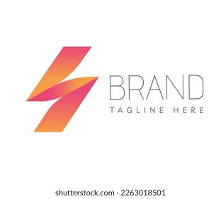 Letter S logo icon design template elements. Initial letter S logo in orange ribbon shape, paper folding origami style. Usable for Branding and Business Logos.
