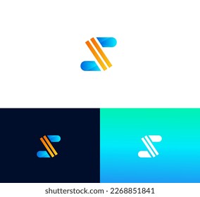 Elementos de plantilla de diseño de iconos del logotipo de la letra S. Logo 3D S.