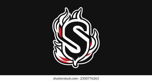 Logo-Design-Vorlage des Buchstaben S, S-Logo. S Letter Icon Design, Buchstabe S Feuerlogo, Buchstabe SS und Feuer