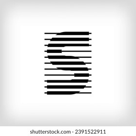 Letter S logo icon design, vector illustration. S letter formed by a combination of lines. Creative flat design style.	