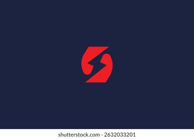 Plantilla de diseño del icono del logotipo de la letra S con el logotipo de la inspiración del trueno del Vector