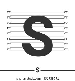 Letter S logo icon design . Concept white police lineup or mugshot vector background
