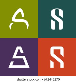 Letter S A logo icon design template elements