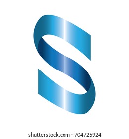 letter s logo icon design template elements. 3d tape