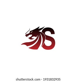 Letter S logo icon with dragon design vector illustration