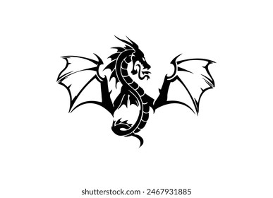 Letter S logo icon with dragon design vector illustration